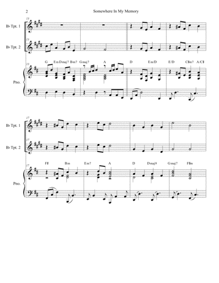 Somewhere In My Memory Duet For Bb Trumpet Page 2