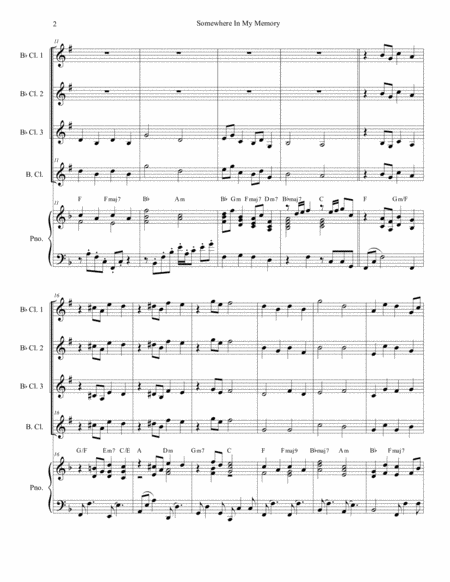 Somewhere In My Memory For Clarinet Choir Page 2