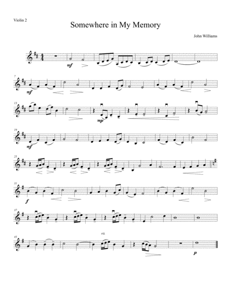 Somewhere In My Memory For String Quartet Page 2