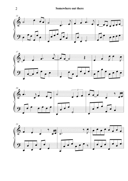 Somewhere Out There Piano Solo Page 2