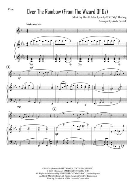 Somewhere Over The Rainbow For Clarinet And Piano Page 2