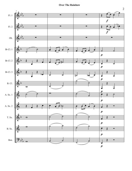 Somewhere Over The Rainbow For Mixed Woodwind Ensemble Page 2