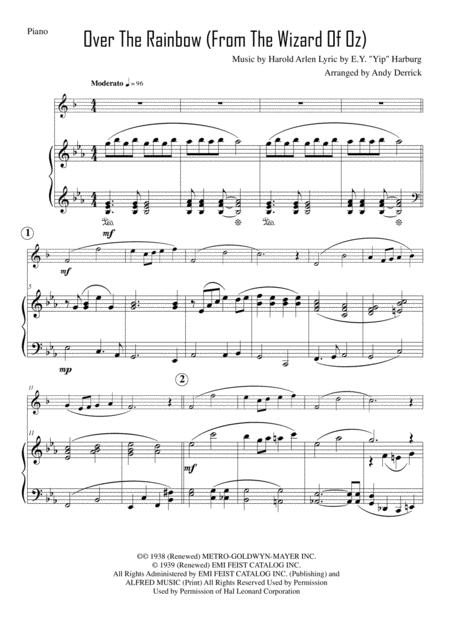 Somewhere Over The Rainbow For Trumpet And Piano Page 2