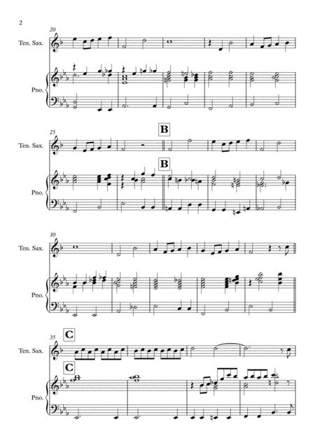 Somewhere Over The Rainbow Solo For Tenor Saxophone Piano In Eb Major Page 2