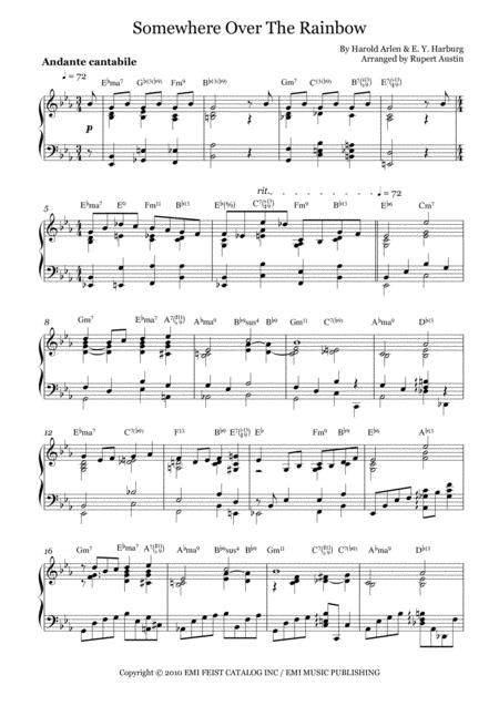 Somewhere Over The Rainbow Solo Piano Page 2