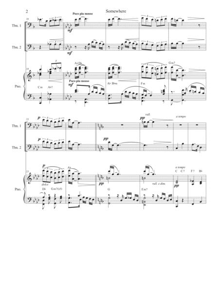 Somewhere Trombone Duet Page 2