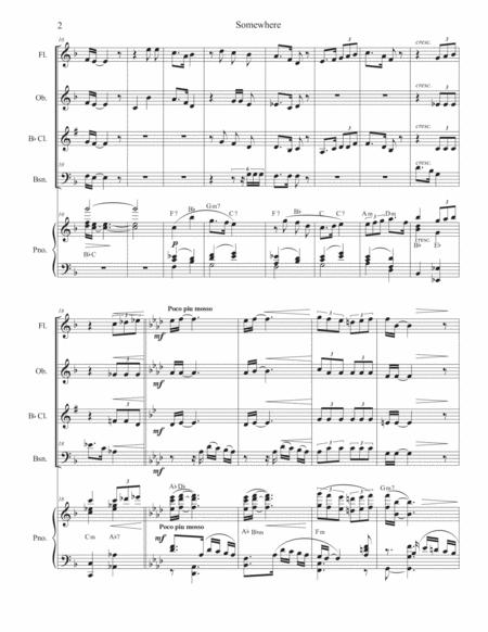 Somewhere Woodwind Quartet And Piano Page 2