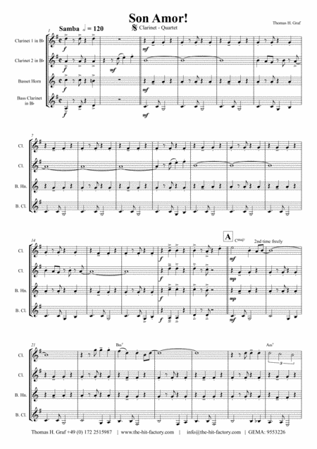 Son Amor Samba Clarinet Quartet Page 2