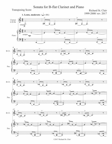 Sonata For Clarinet And Piano Score Part Attached Page 2