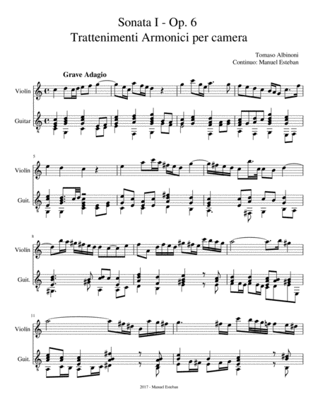 Sonata I Trattenimenti Armonici Of Tomaso Albinoni Page 2