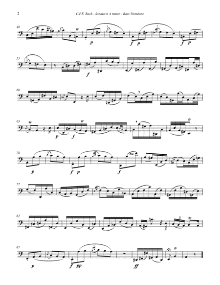 Sonata In A Minor For Bass Trombone Unaccompanied Page 2