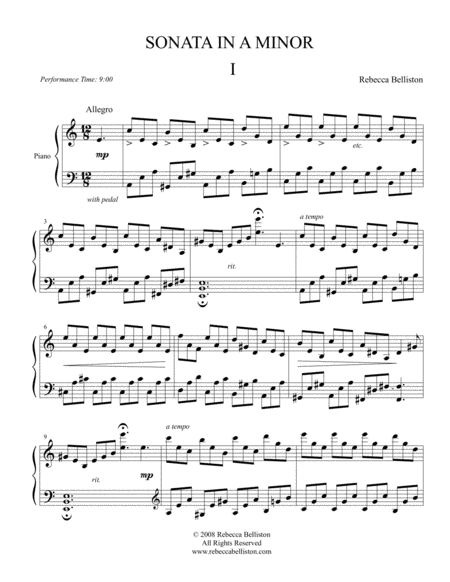 Sonata In A Minor Original Piano Solo Page 2