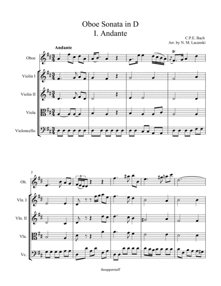 Sonata In D For Oboe And String Quartet I Andante Page 2