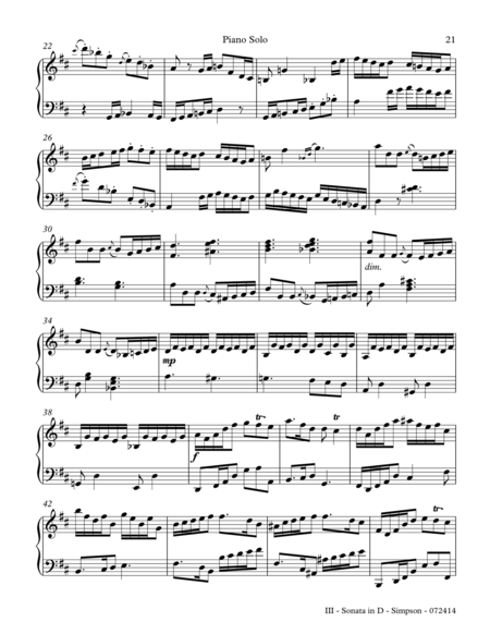 Sonata In D For Piano Solo 3rd Mvt Page 2