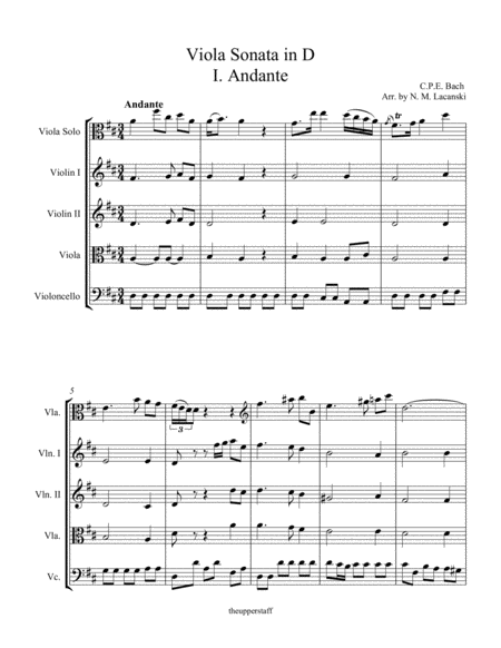 Sonata In D For Viola And String Quartet I Andante Page 2