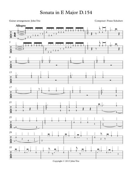 Sonata In D Major D 154 Tab Page 2