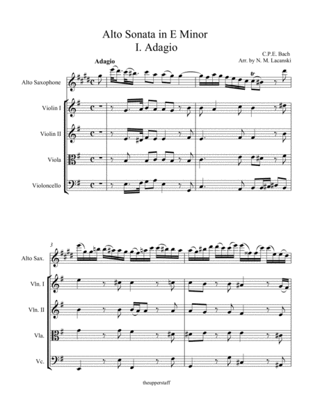 Sonata In E Minor For Alto And String Quartet I Adagio Page 2