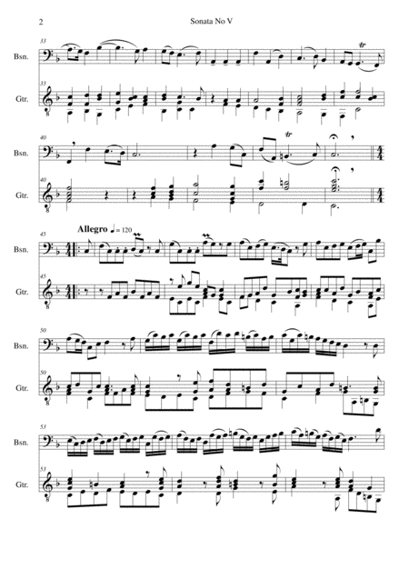 Sonata In F No V For Bassoon And Guitar Page 2