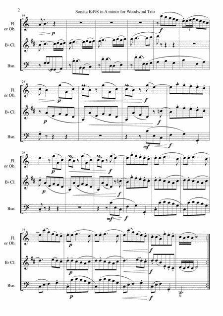 Sonata K498 In A Minor For Woodwind Trio Page 2