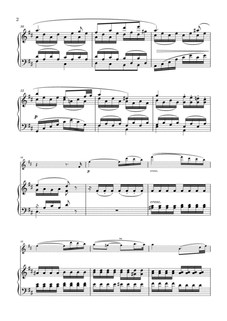 Sonata Pathetique 2nd Movement Adagio Cantabile For Flute And Piano Page 2