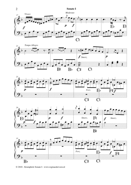 Sonate I By J B Krumpholz Pedal Harp Solo Page 2