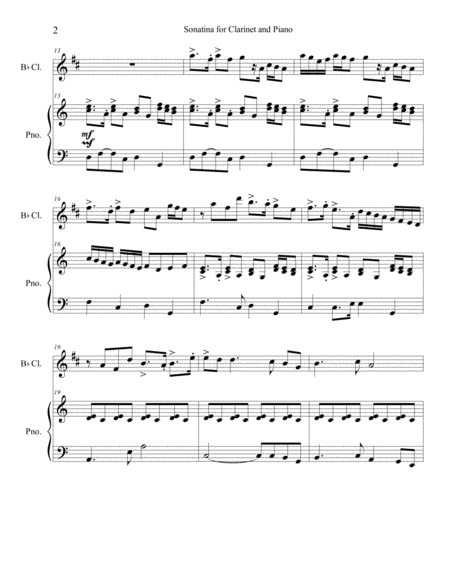 Sonatina For Clarinet And Piano Movement Ii Working Insects Piano Acc Page 2