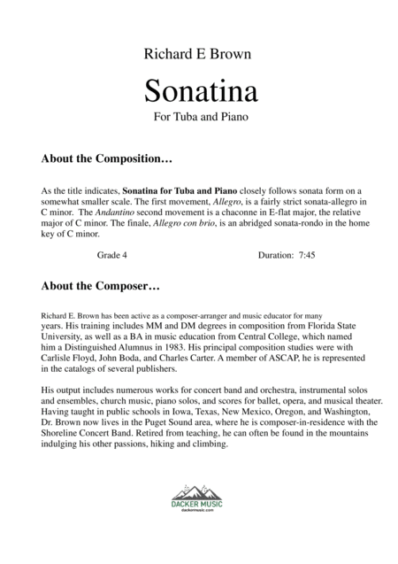 Sonatina For Tuba And Piano Page 2