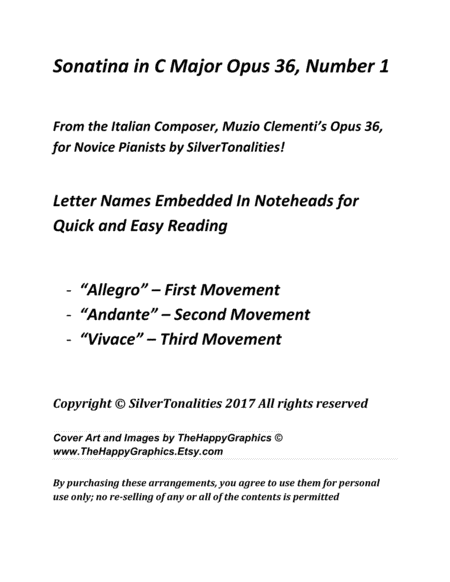 Sonatina In C Major Opus 36 Number 1 Easy Piano Sheet Music Page 2