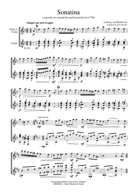 Sonatina In D Minor For Violin Or Flute And Guitar Page 2