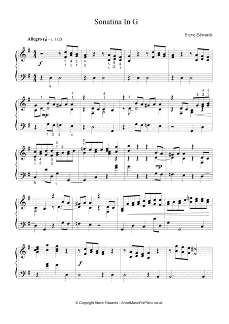 Sonatina In G Moderate Piano Solo Page 2