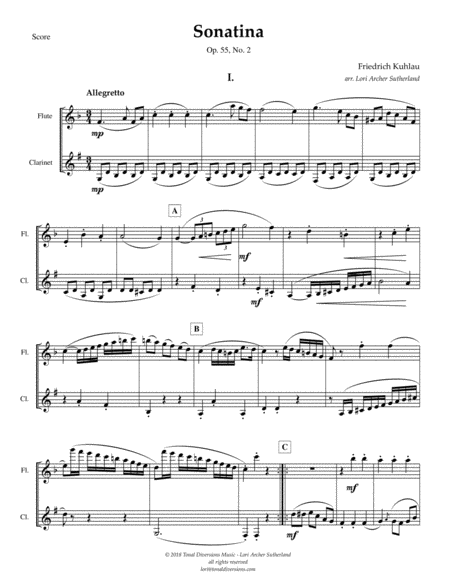 Sonatina Op 55 No 2 For Flute And Clarinet Page 2