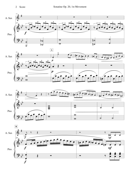 Sonatine By Kuhlau For Alto Sax And Piano Page 2