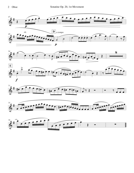Sonatine By Kuhlau For Oboe And Piano Page 2