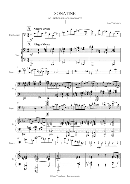 Sonatine No 1 For Euphonium And Piano Score And Part Page 2