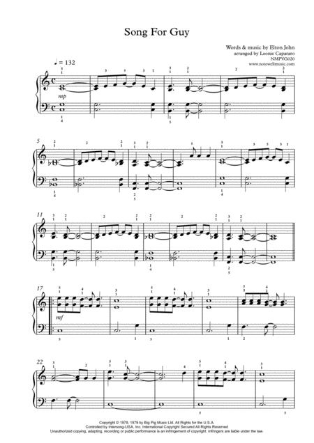 Song For Guy Early Intermediate Piano Solo Page 2