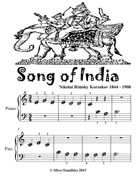 Song Of India Beginner Piano Sheet Music Tadpole Edition Page 2