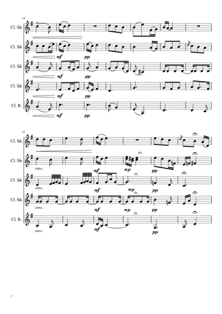 Song To The Moon From Opera Rusalka A Dvork Clarinet Quintet Arragement Page 2