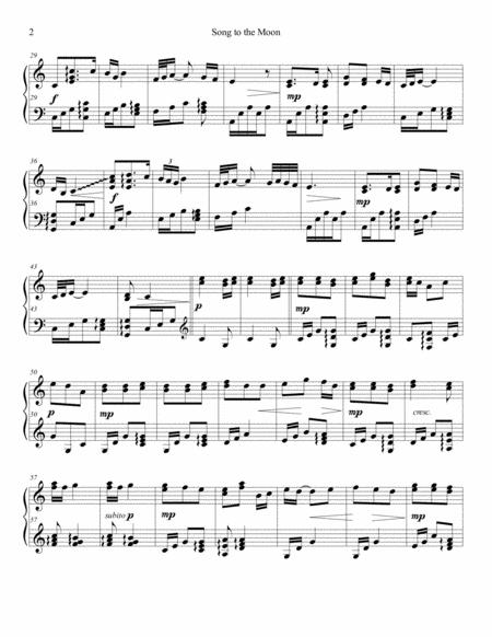 Song To The Moon From Rusulka For Solo Piano In C No Black Notes Needed Page 2