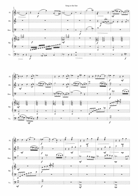 Song To The Sun For Flute Oboe Bassoon Harp And Cello Page 2