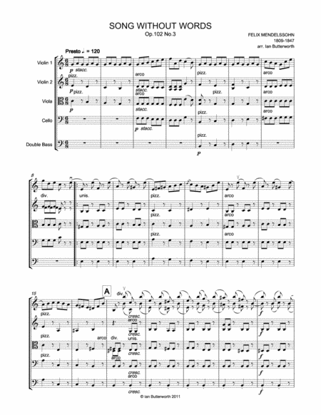 Song Without Words Op 102 No 3 For String Orchestra Page 2