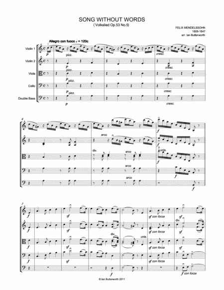Song Without Words Op 53 No 5 For String Orchestra Page 2