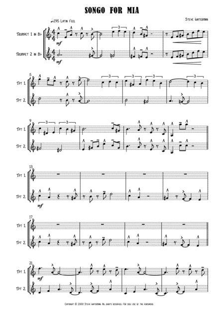 Songo For Mia Trumpet Duet Page 2