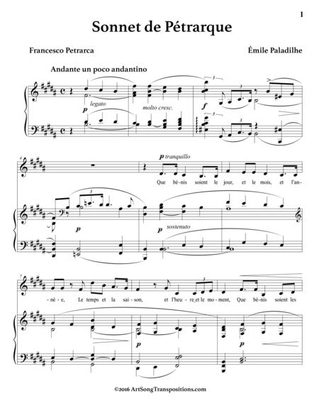 Sonnet De Ptrarque B Major Page 2