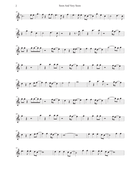 Soon And Very Soon Easy Key Of C Alto Sax Page 2