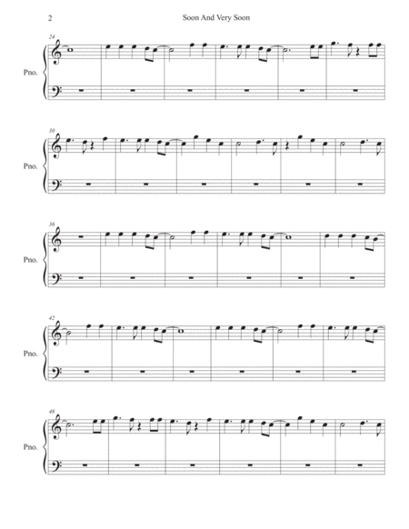 Soon And Very Soon Easy Key Of C Piano Page 2