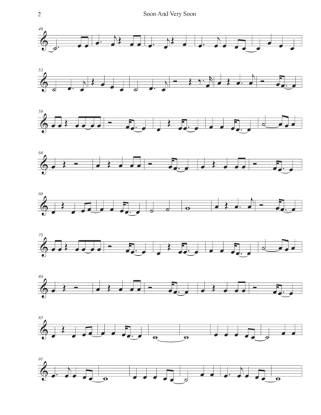 Soon And Very Soon Easy Key Of C Trumpet Page 2