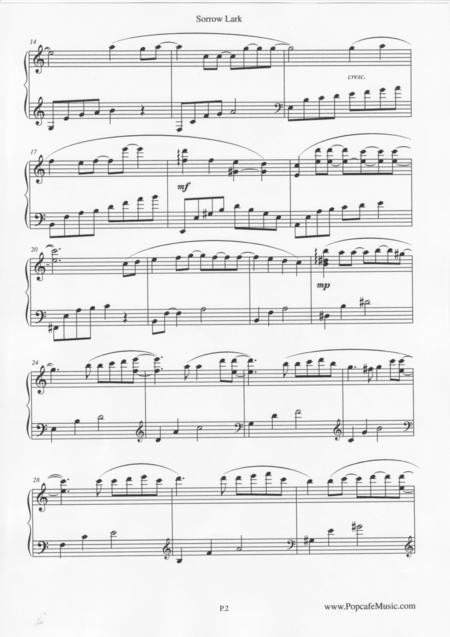 Sorrow Lark Beautiful Piano Music No 5 Page 2