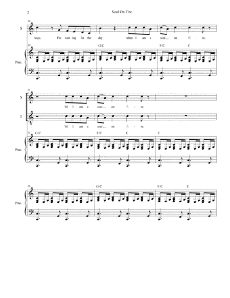 Soul On Fire For 2 Part Choir Sop Ten Page 2