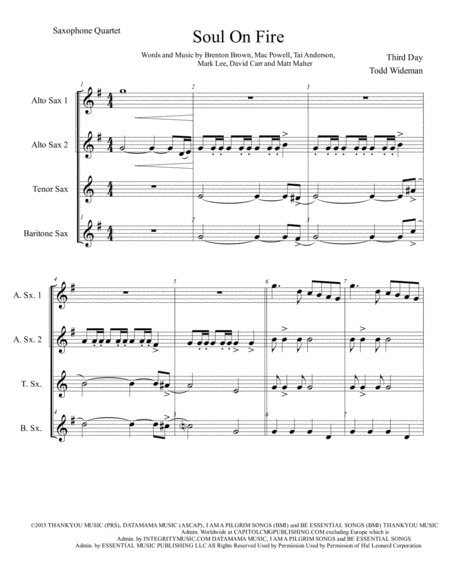 Soul On Fire For Saxophone Quartet Page 2