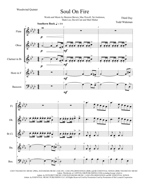 Soul On Fire For Woodwind Quintet Page 2